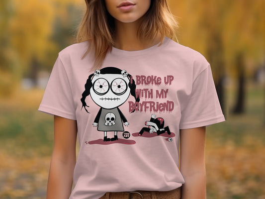 Quirky I Broke Up With My Boyfriend Graphic Shirt