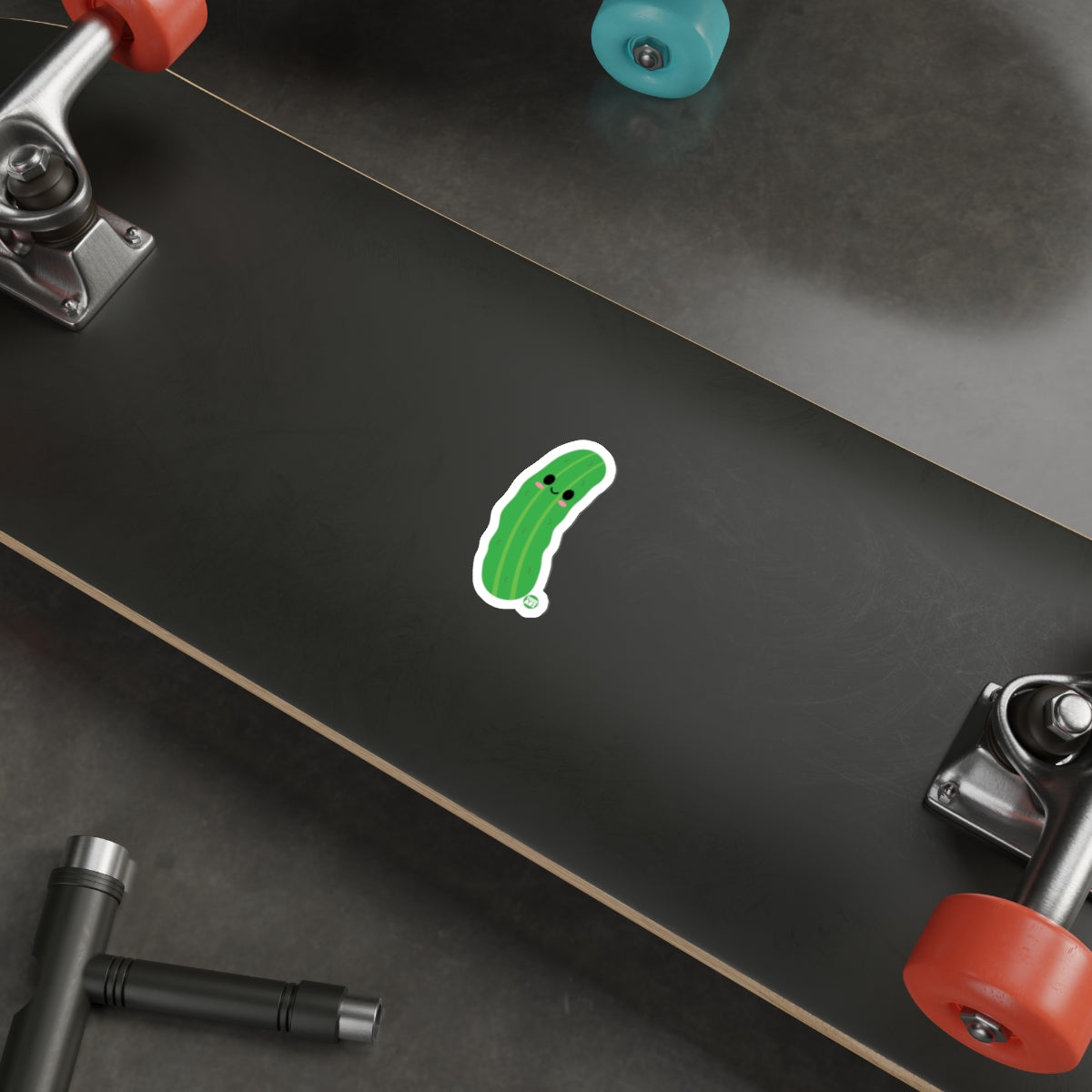 Cute Pickle Character Sticker for Skateboard Decks