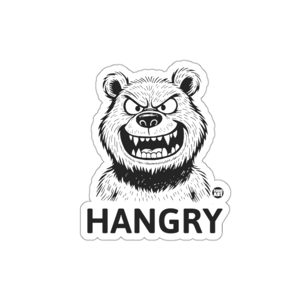 Angry Bear Hangry Sticker for Fun and Humor Use