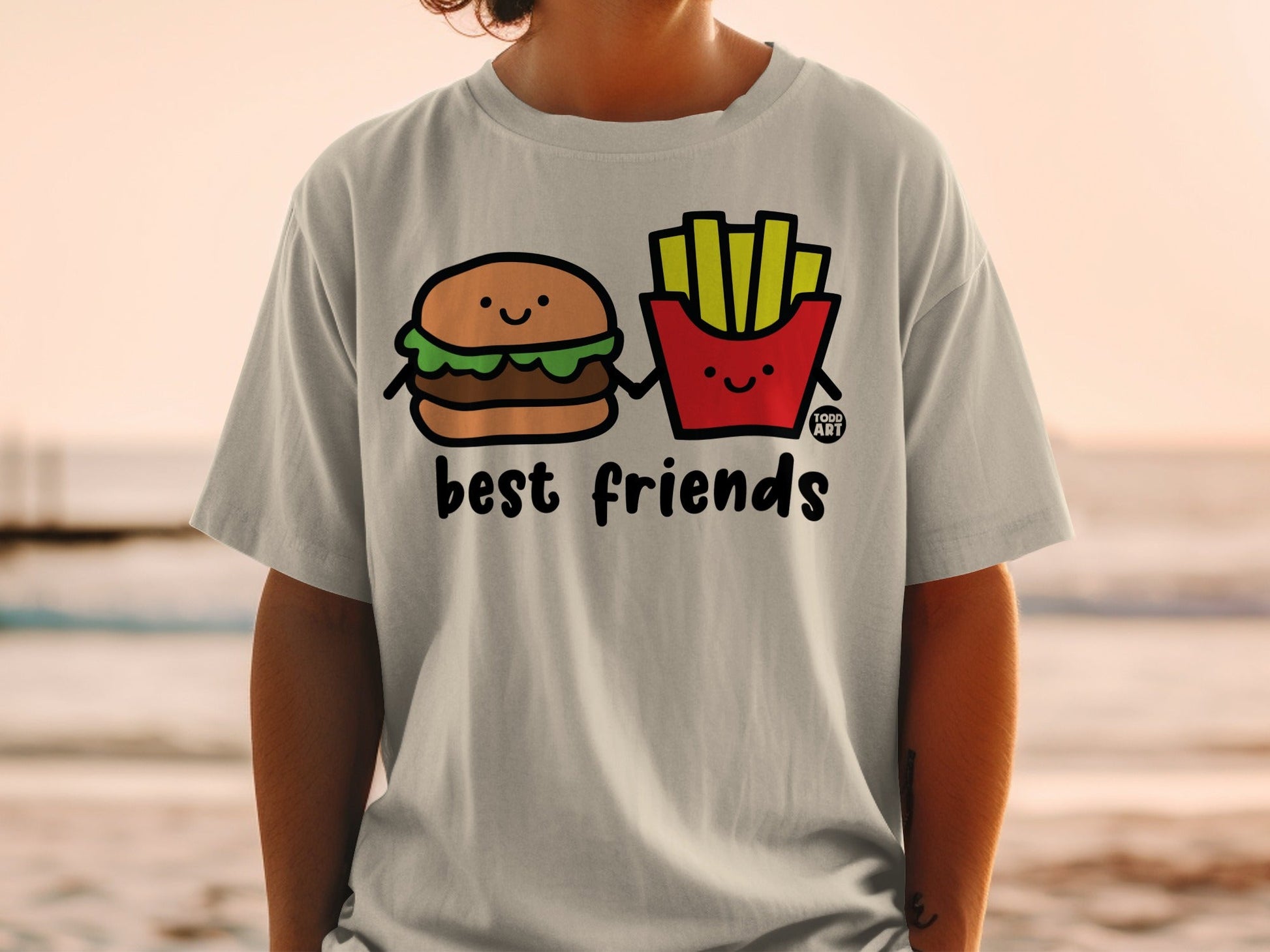 Cute Burger and Fries Best Friends Graphic T-Shirt