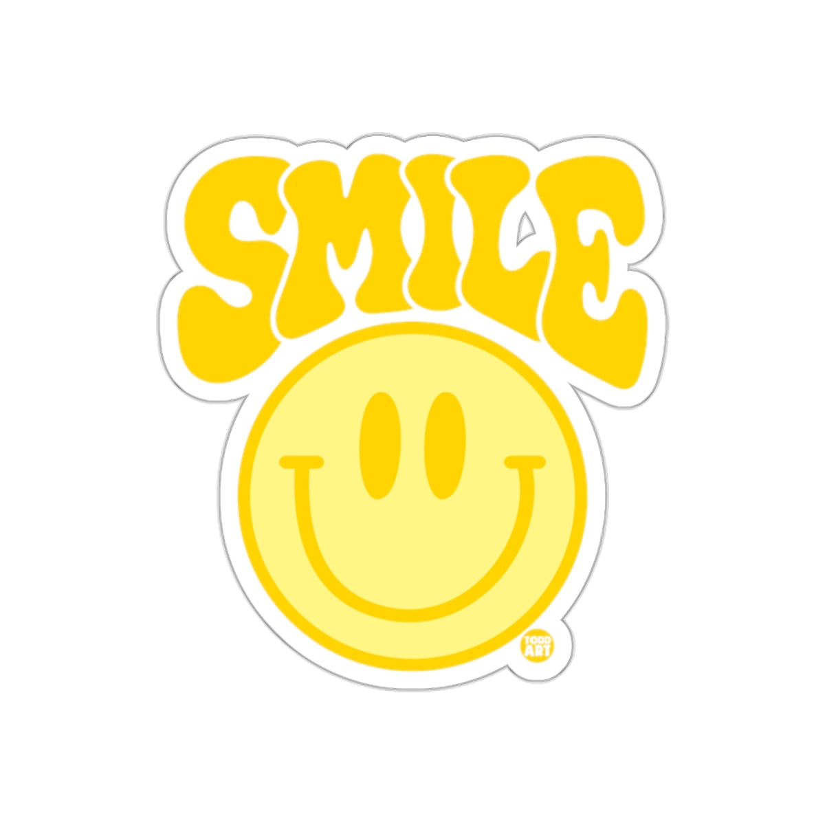 Bright Yellow Smile Sticker Fun and Cheerful Design