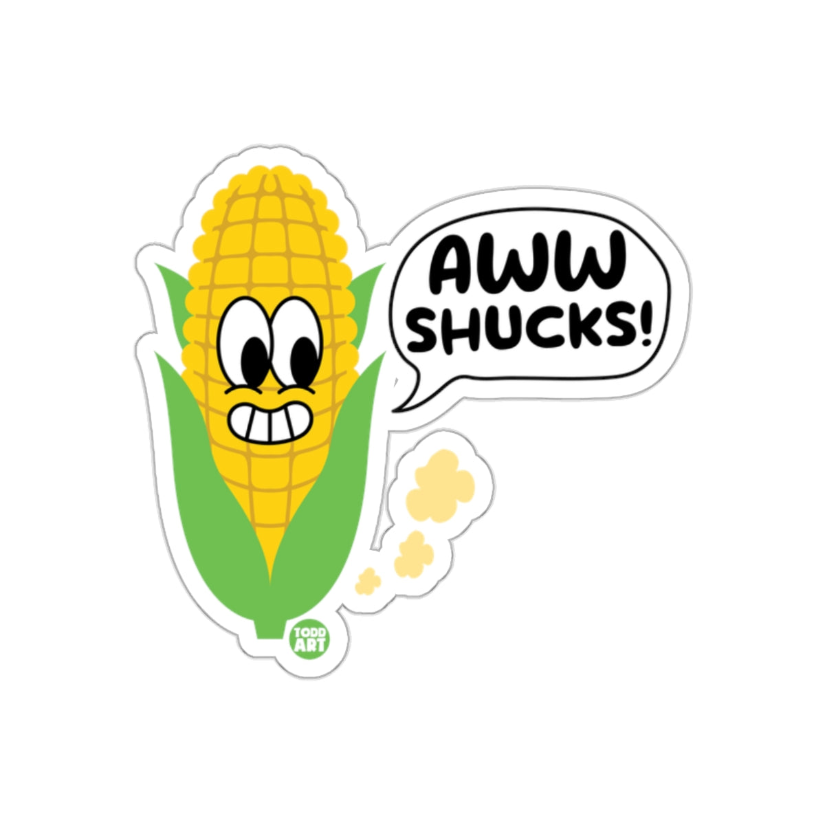 Aww Shucks Corn Sticker Fun Illustrated Sticker