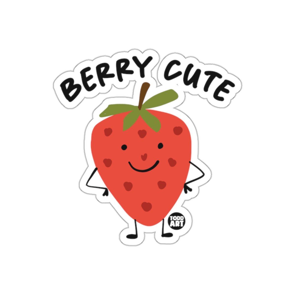Berry Cute Cartoon Strawberry Character Sticker