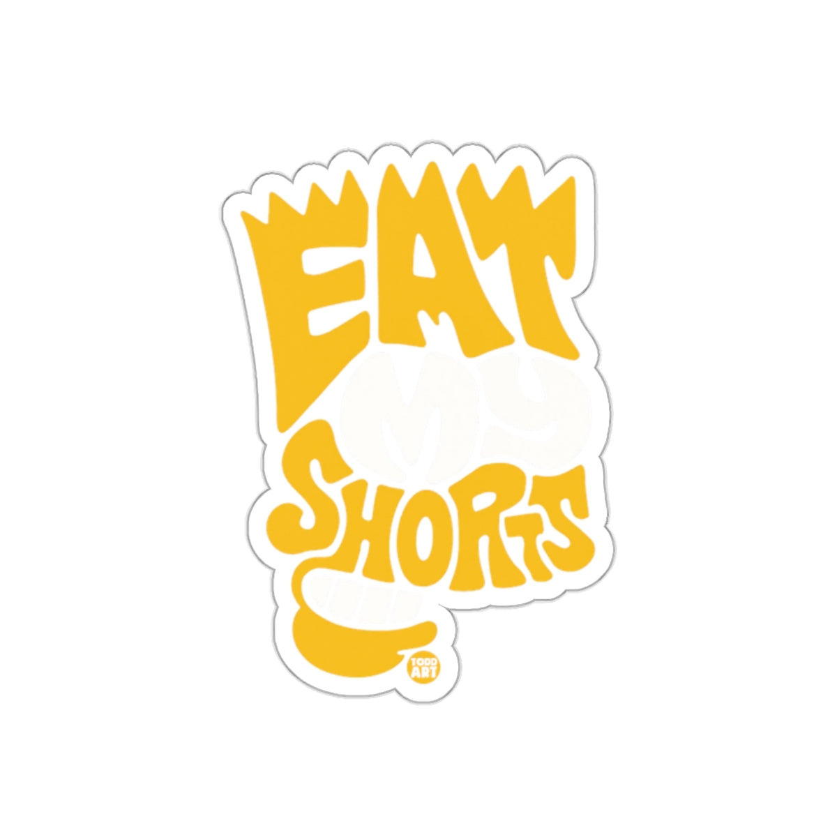 Eat My Shorts Funny Yellow Quote Graphic Design Stickers
