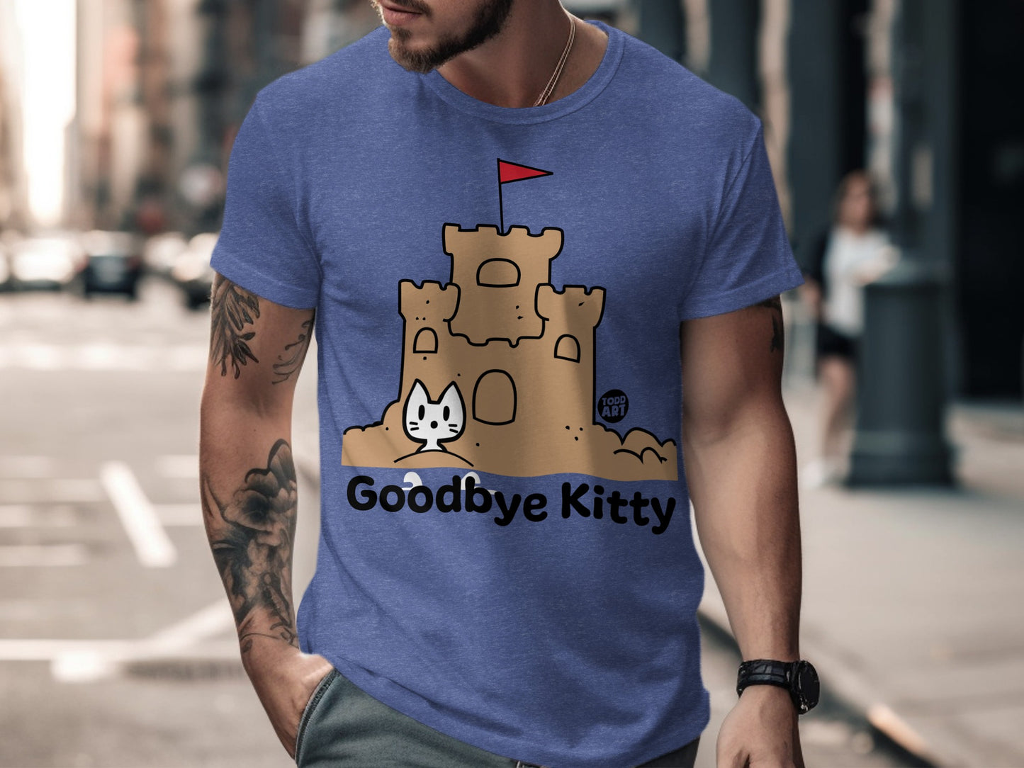 Goodbye Kitty Sandcastle Art Themed Shirt