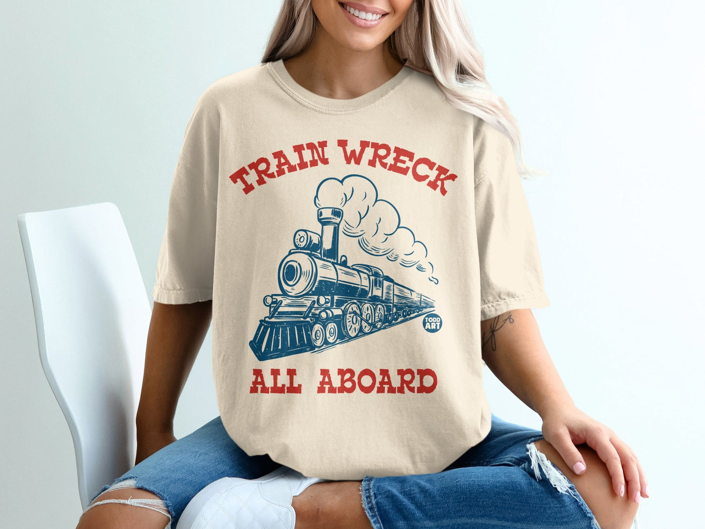Train Wreck All Aboard Graphic T-shirt