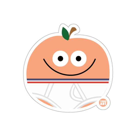 Cute Peach Toddler in Diaper Smiling Sticker