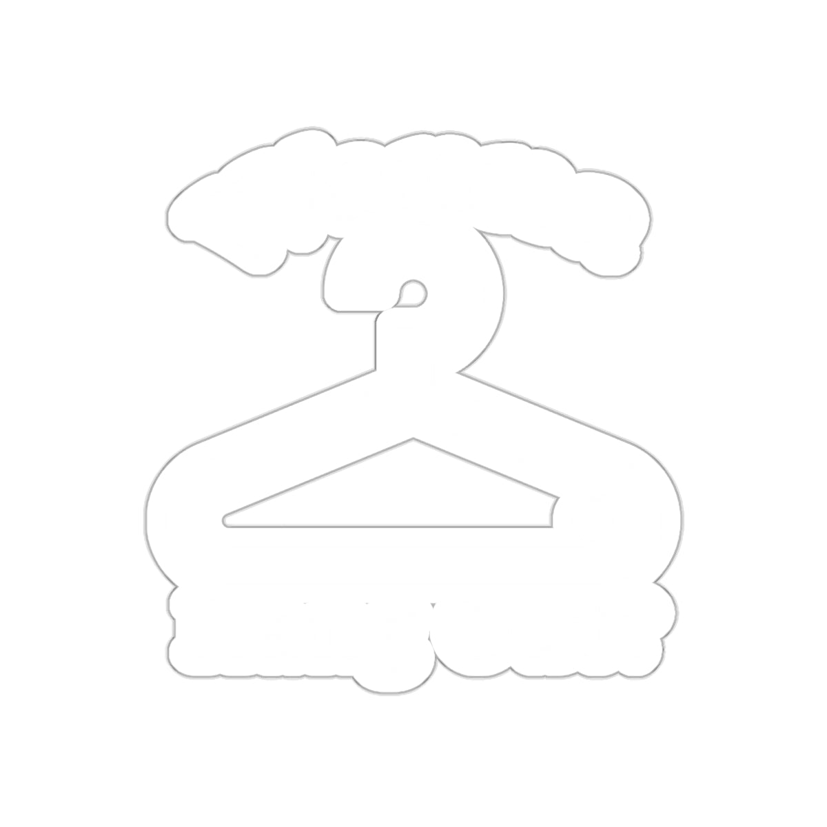 Hang Out Hanger Style White Sticker for Decorating