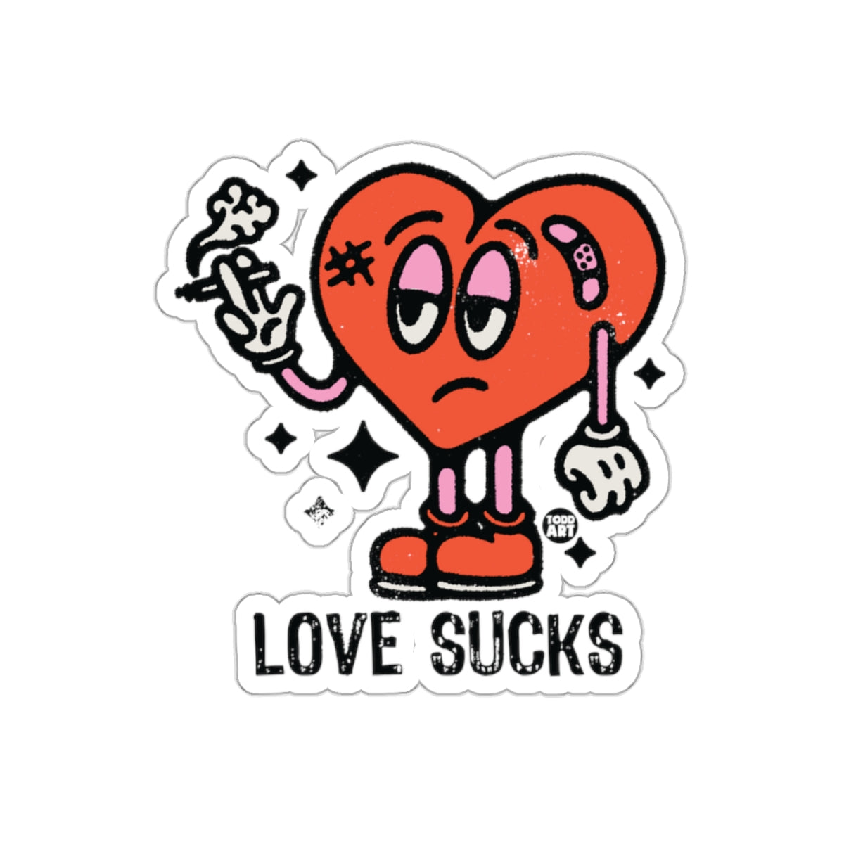 Sad Heart Saying Love Sucks Sticker Product
