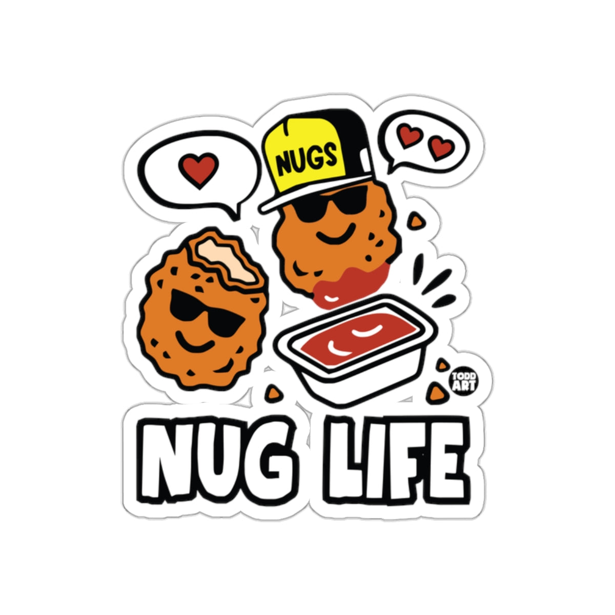 Cute Nug Life Cartoon Food Sticker Decal Art