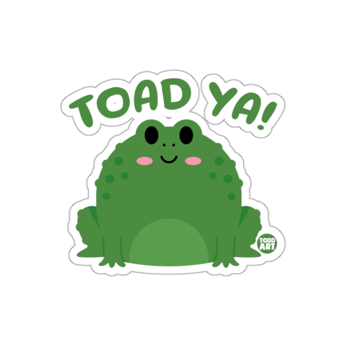 Toad Ya Smiling Frog with Blushes Sticker