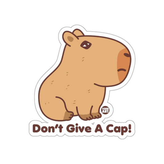 Cute Capybara Art Don't Give A Cap! Sticker