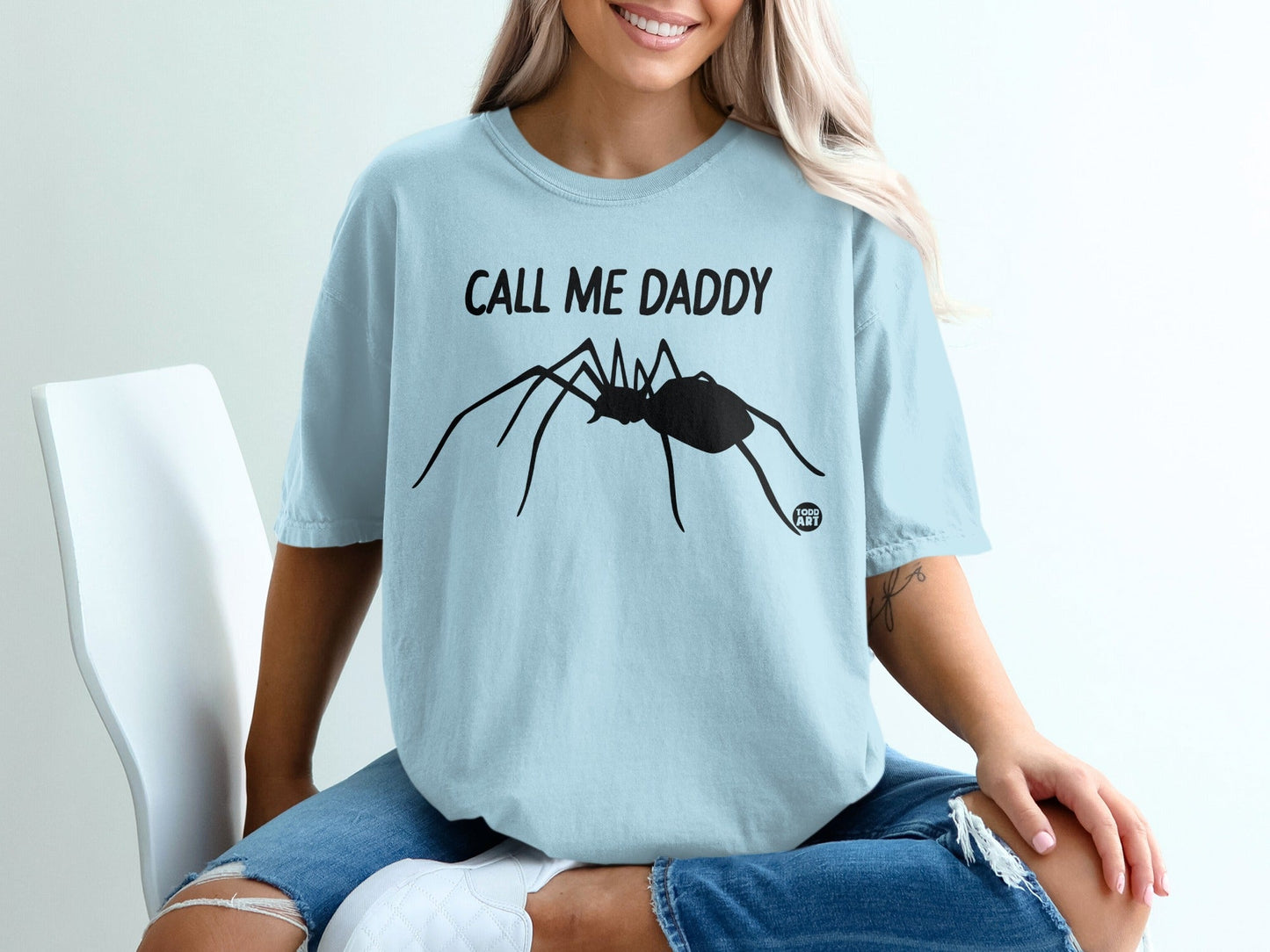 Call Me Daddy T-shirt with Black Spider Graphic Design