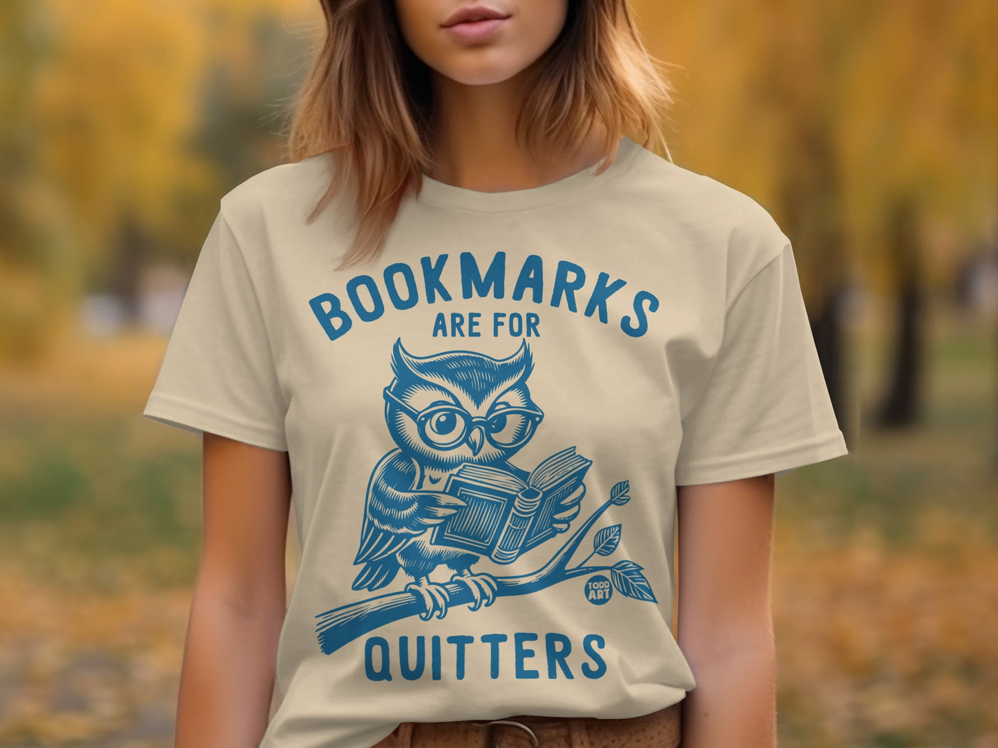 Bookmarks Are For Quitters Owl Graphic T-shirt