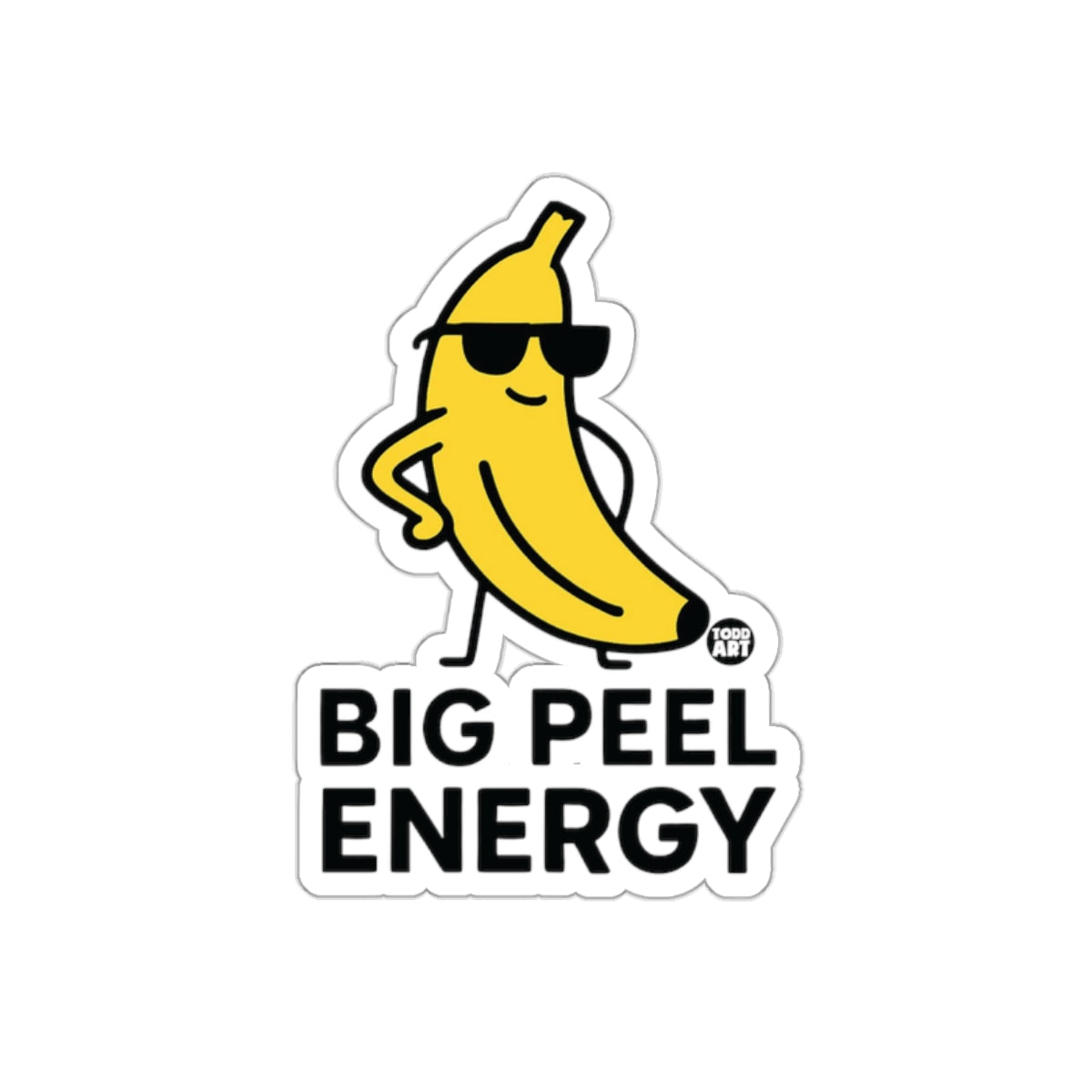 Big Peel Energy Banana Sticker with Sunglasses Design