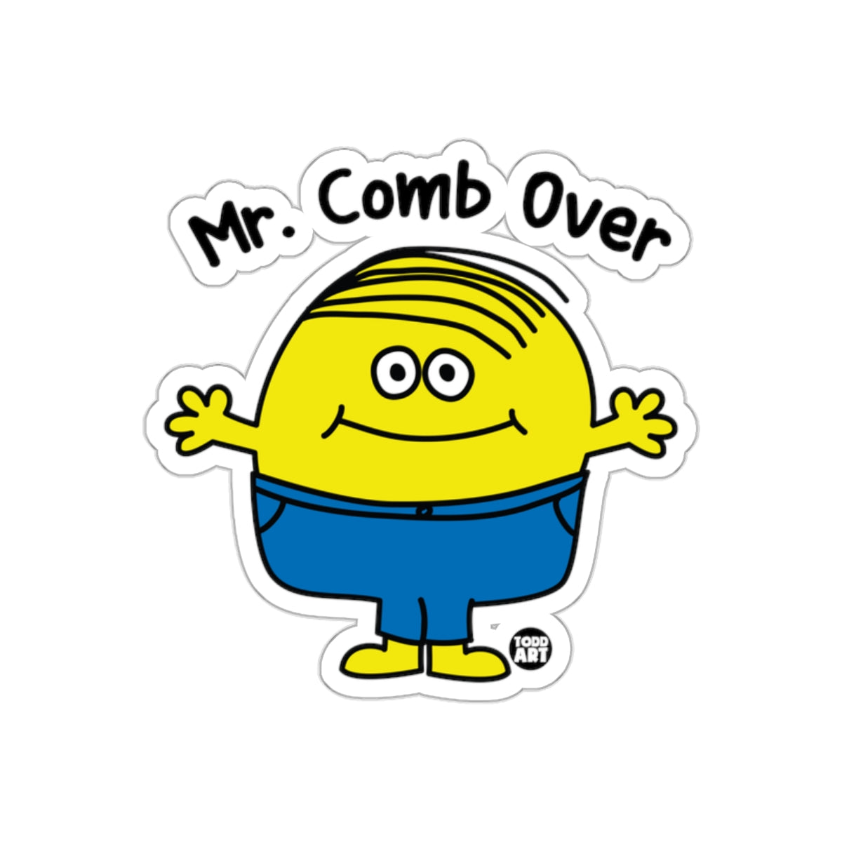Mr. Comb Over Cartoon Character Sticker
