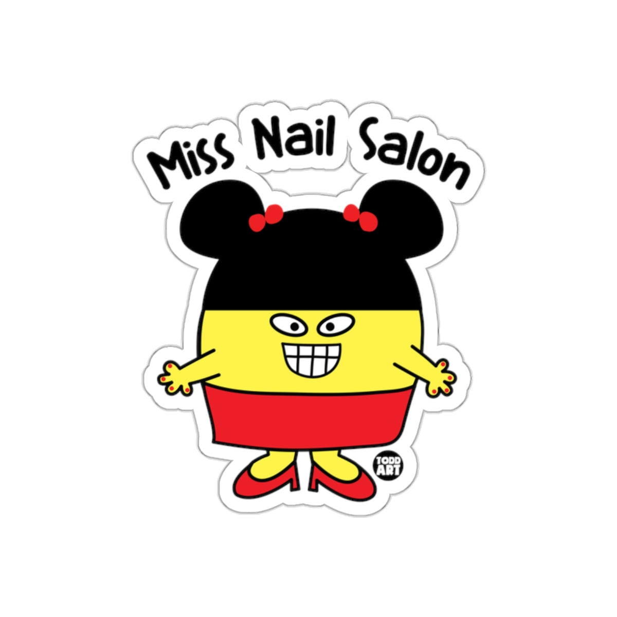 Miss Nail Salon Cartoon Character Sticker
