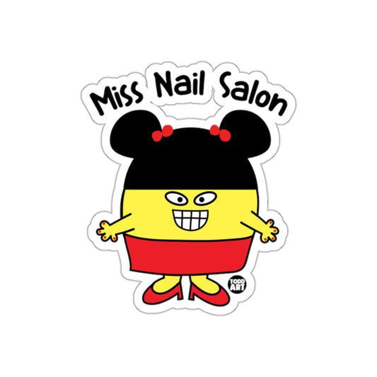 Miss Nail Salon Cartoon Character Sticker
