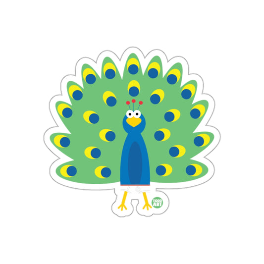 Colorful Peacock with Yellow and Blue Accents sticker