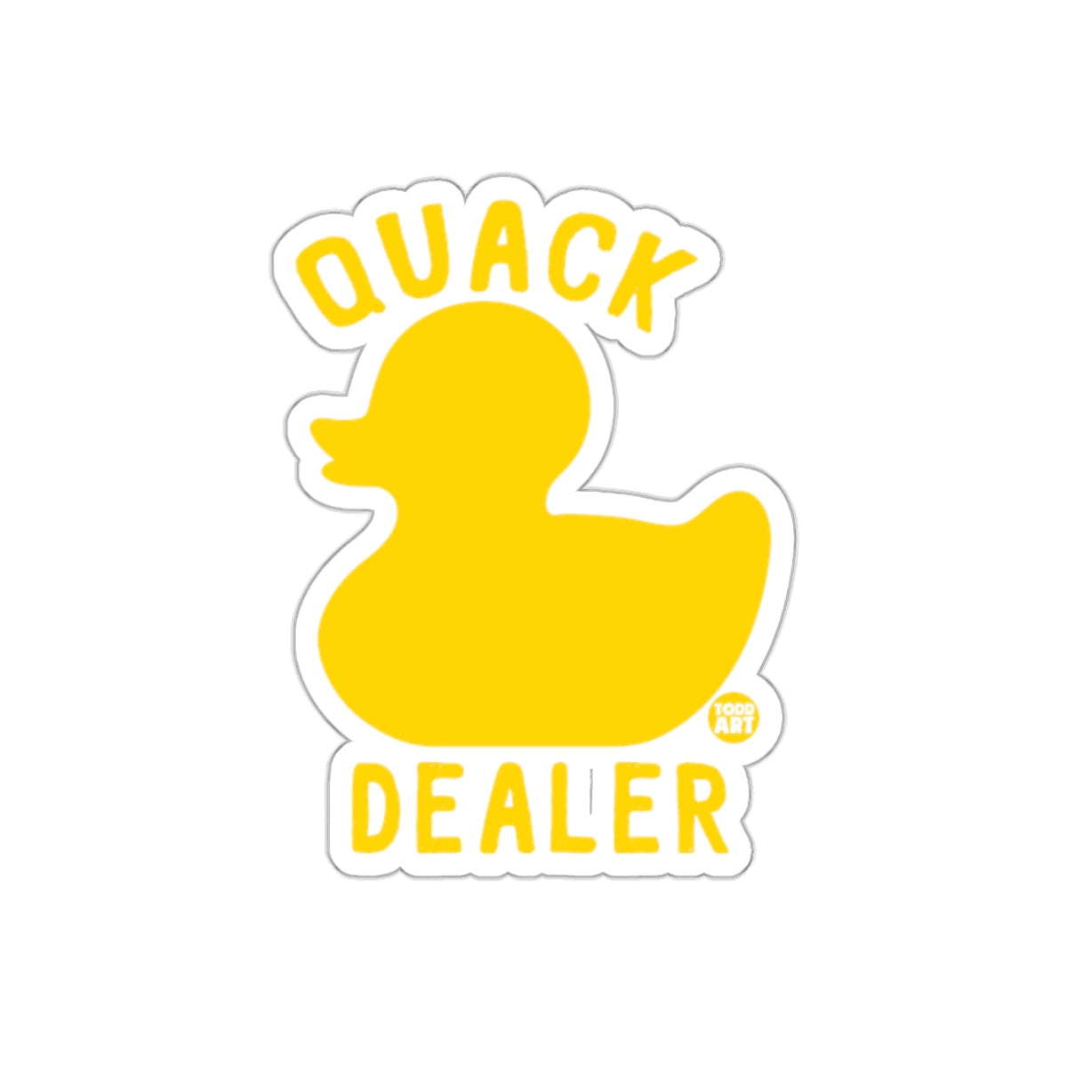 Fun Quack Dealer Yellow Duck Sticker for Laptops