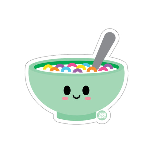 Cute Kawaii Cereal Bowl with Spoon Sticker