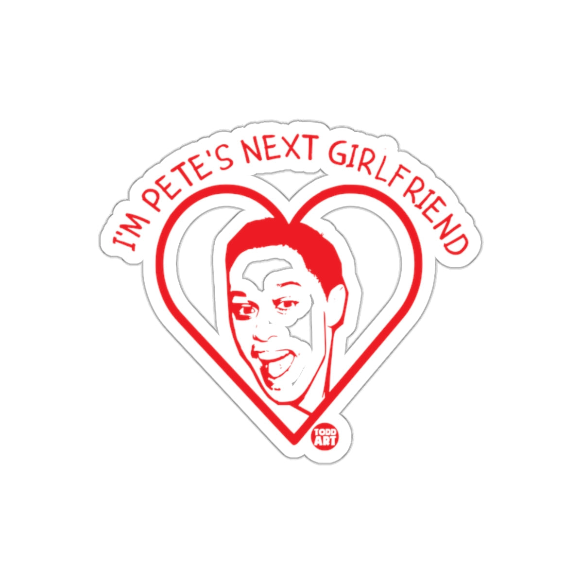 I'm Pete's Next Girlfriend Heart Shaped Graphic sticker