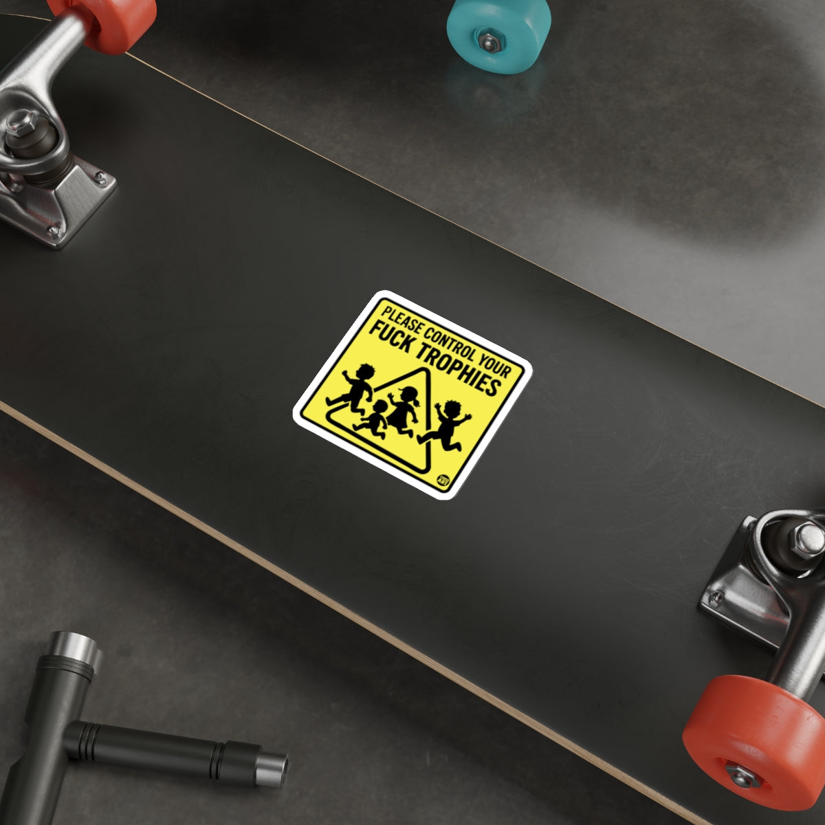 Please Control Your Fuck Trophies Adult Humor Sticker