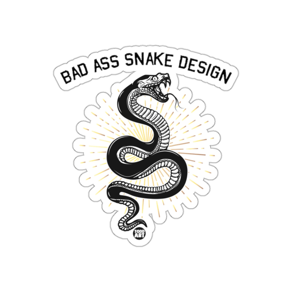 Bad Ass Snake Design Todd Art Black Snake Tattoo sticker