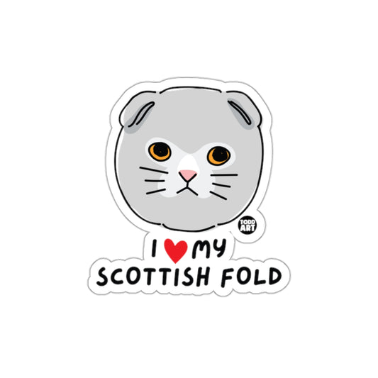 I Love My Scottish Fold Sticker Cute Cat Artwork