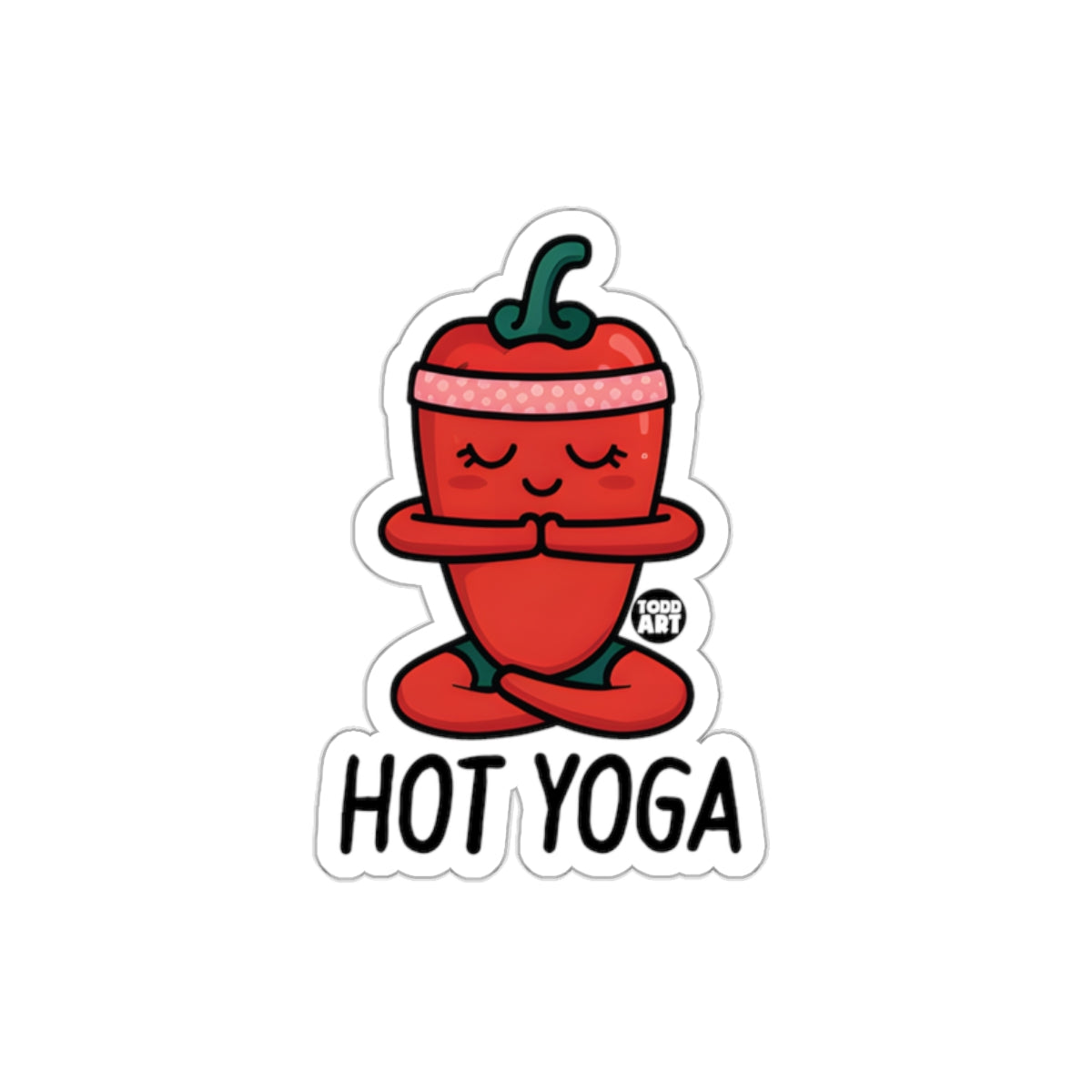 Hot Yoga Sticker with Cute Red Pepper Design