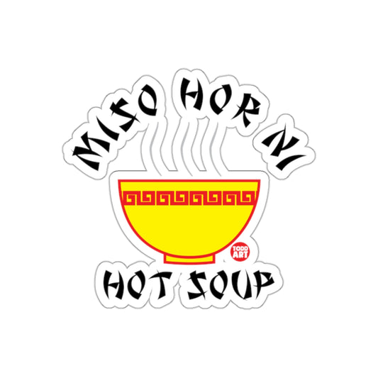 Miso Horny Hot Soup Sticker with Decorative Bowl Design