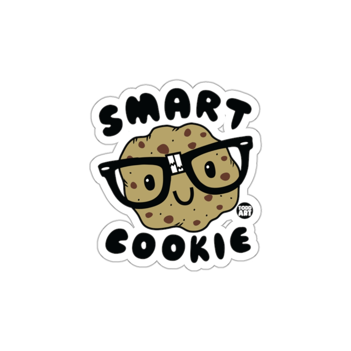 Smart Cookie Sticker Cute Geeky Cookie Art