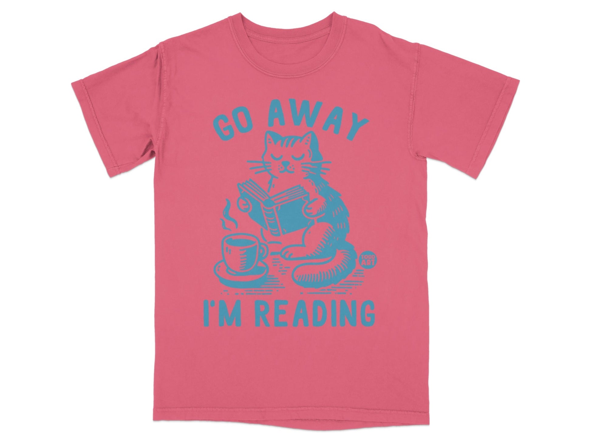 Go Away I'm Reading Cat Graphic T-Shirt