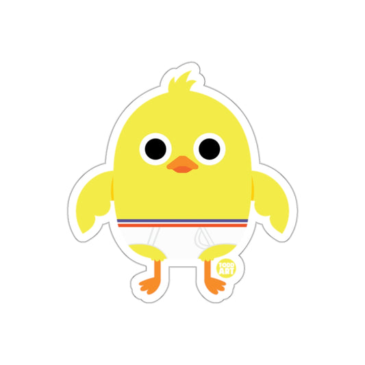 Cute Yellow Chick with Diaper Cartoon Sticker