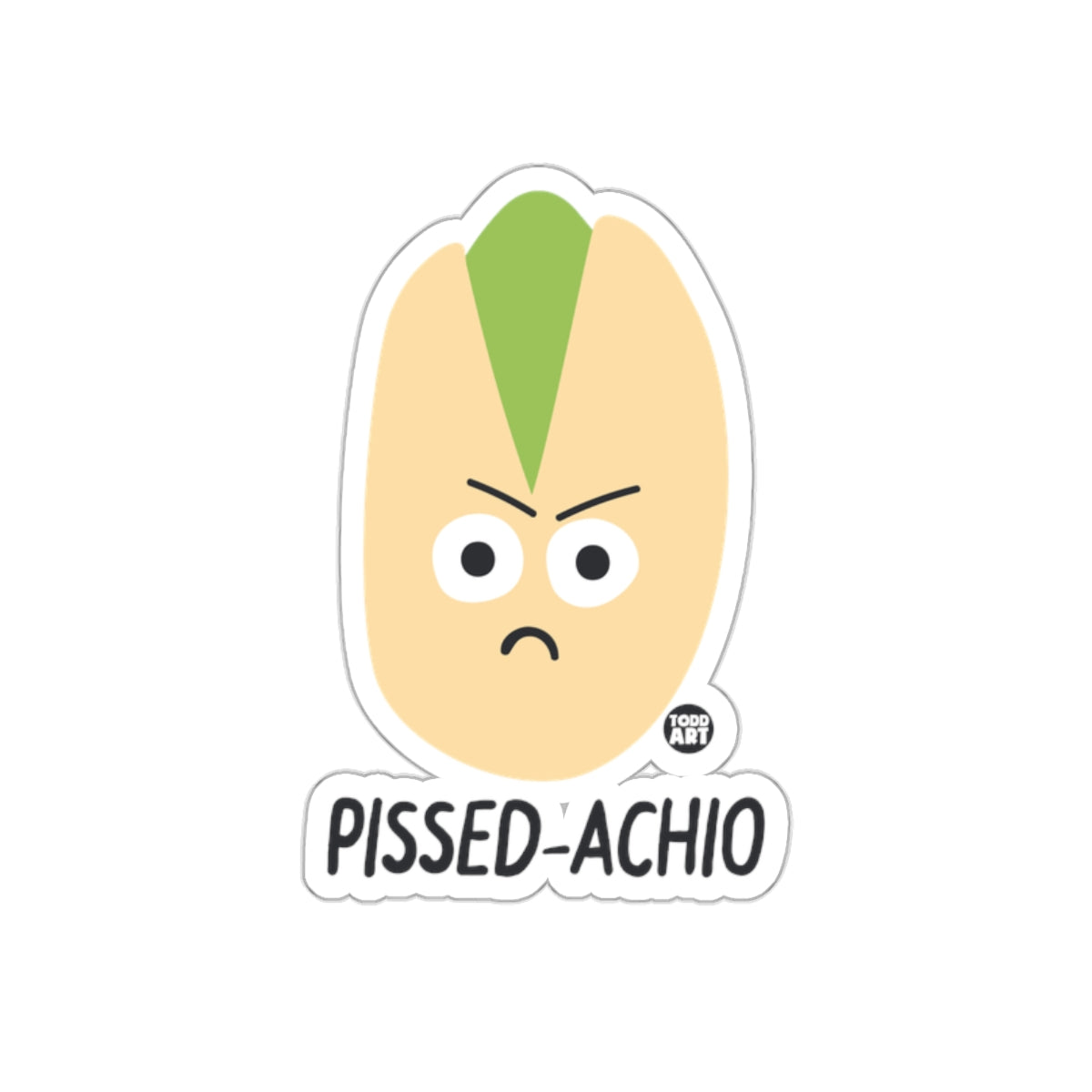 Pissed-Achio Funny Pistachio Cartoon Sticker
