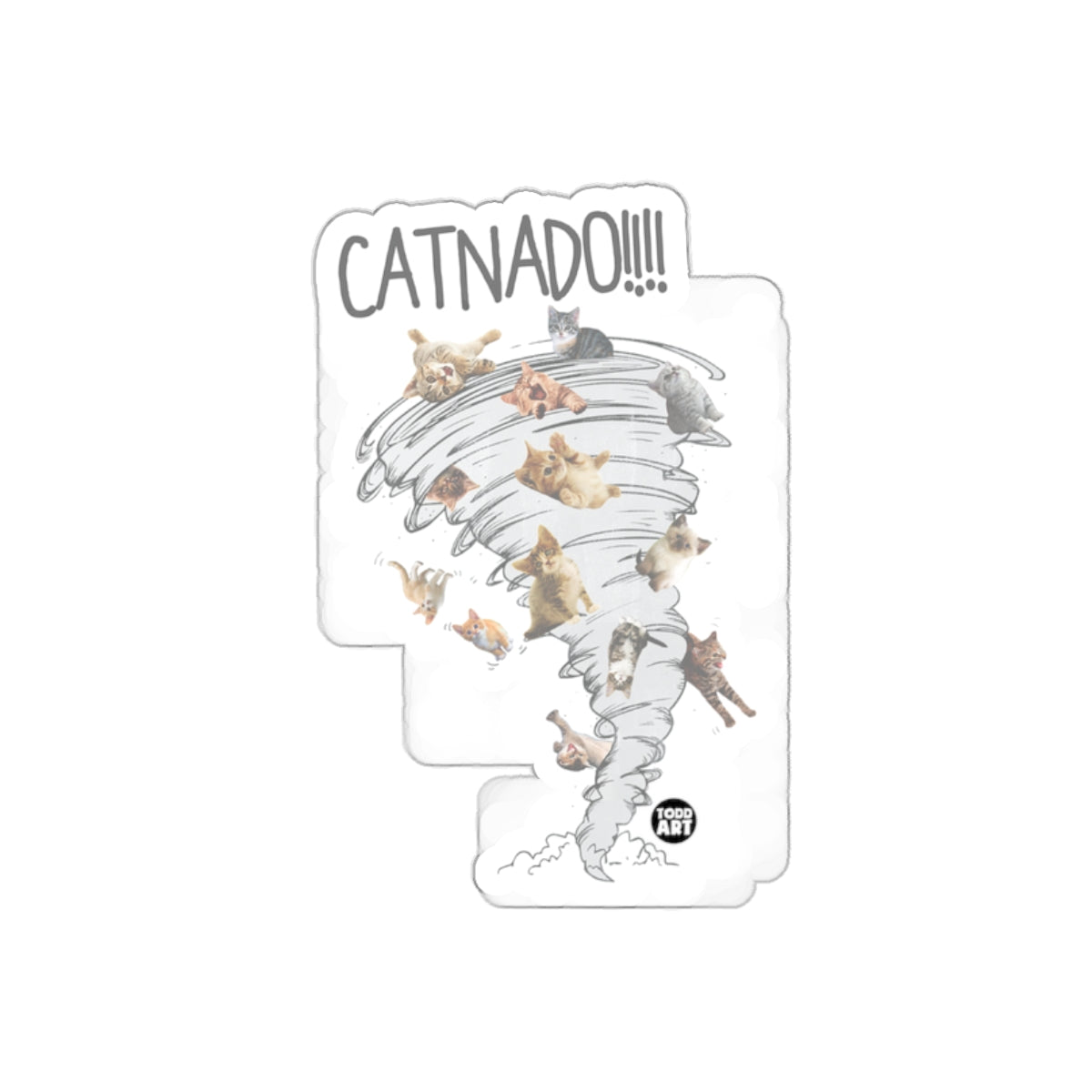 The Purrfect Storm Catnado Artwork Funny Cute Stickers
