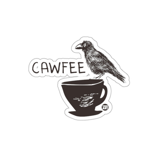 Funny Cawfee Crow with Coffee Cup Art Print Sticker