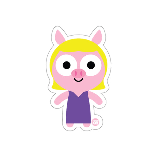 Cute Cartoon Pig Character Sticker for Kids
