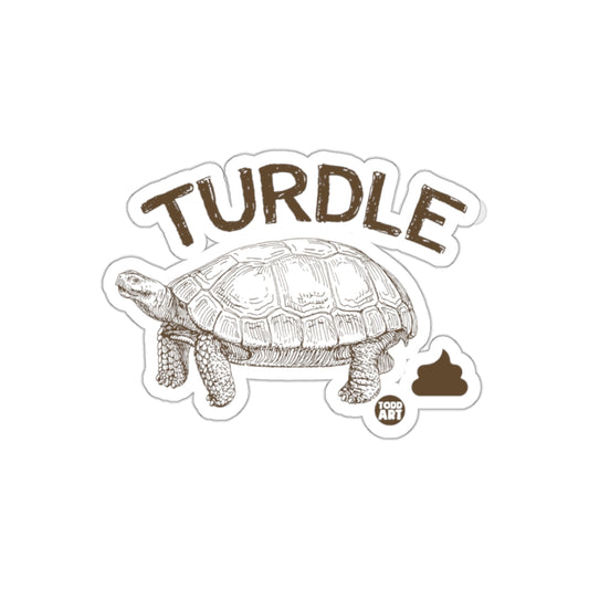 Turdle Turtle Sticker with Poop Graphic Design