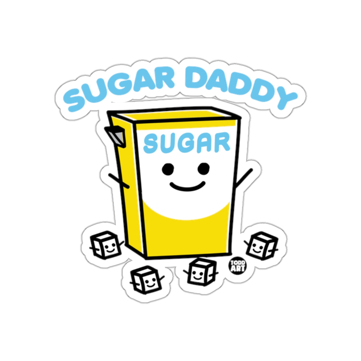 Sugar Daddy Sugar Box with Cute Faces Sticker