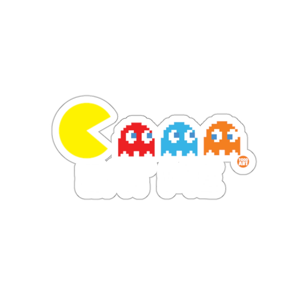 Retro Arcade Sticker – Pixel Ghost Chase Vinyl Decal