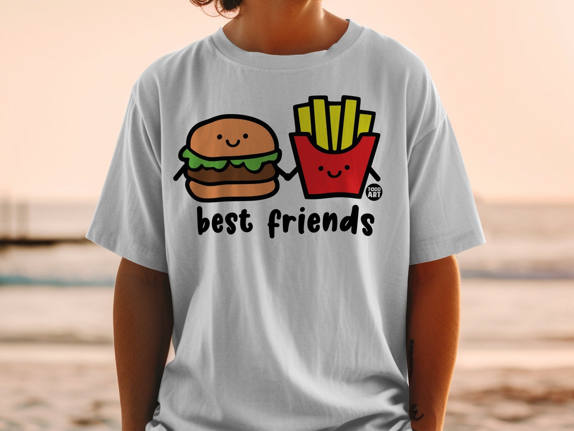 Best Friends Burger and Fries Graphic Tee Shirt