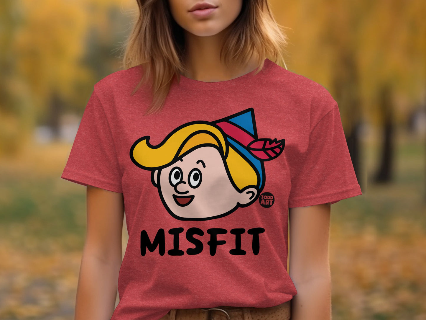 Misfit Cartoon Face Graphic Tee Stylish Casual Wear