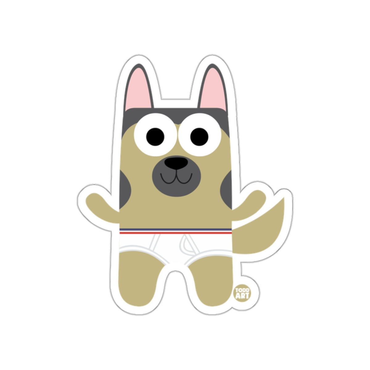 Cute Cartoon Dog Wearing Underwear Sticker