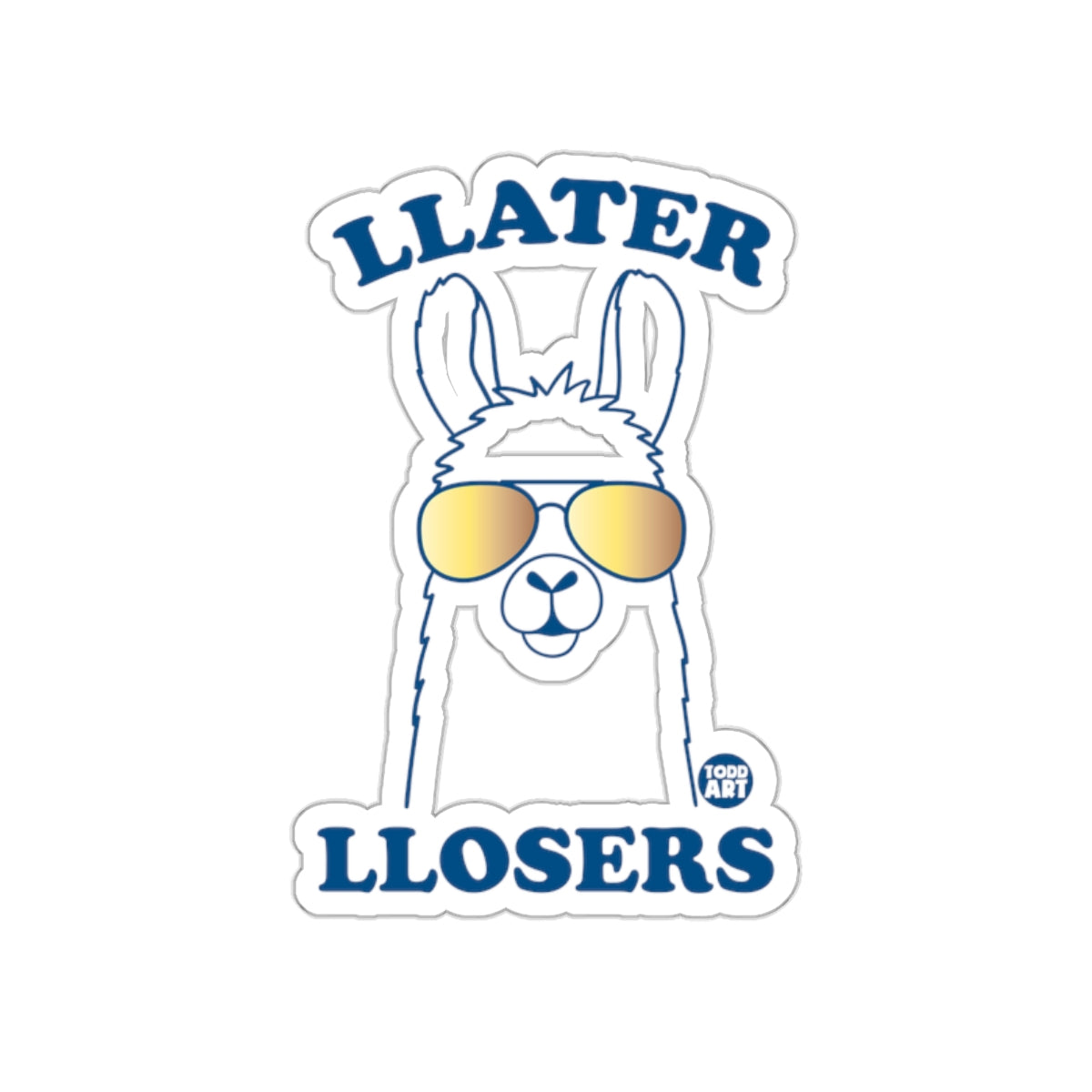 Funny Llama Wearing Sunglasses Sticker Poster Print