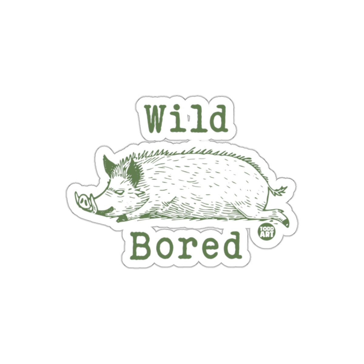 Wild Bored Hog Design Todd Art Vintage Style Stickers