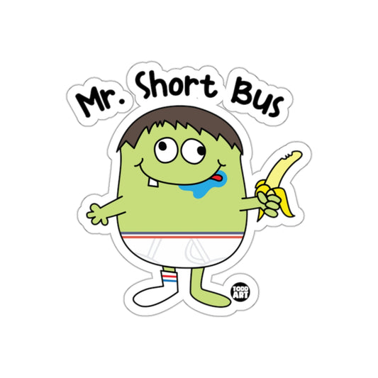 Mr. Short Bus Funny Monster Holding Banana sticker