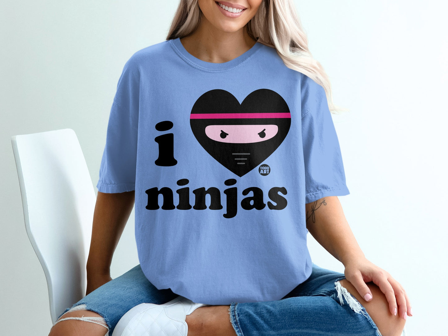 I Heart Ninjas Graphic Tee Perfect for Ninja Lovers