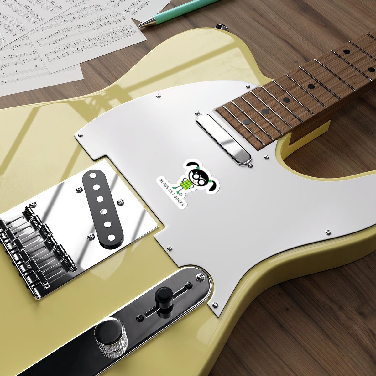 Unique Electric Guitar with Fun Graphic Design