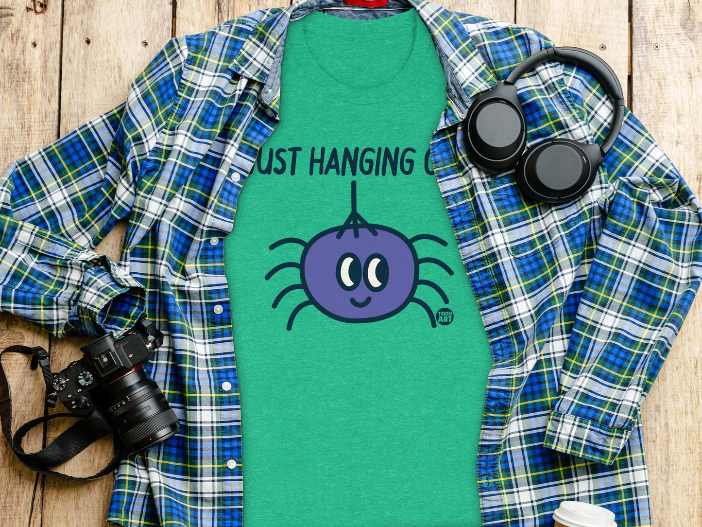Just Hanging Out Spider Graphic Shirt for Casual Days